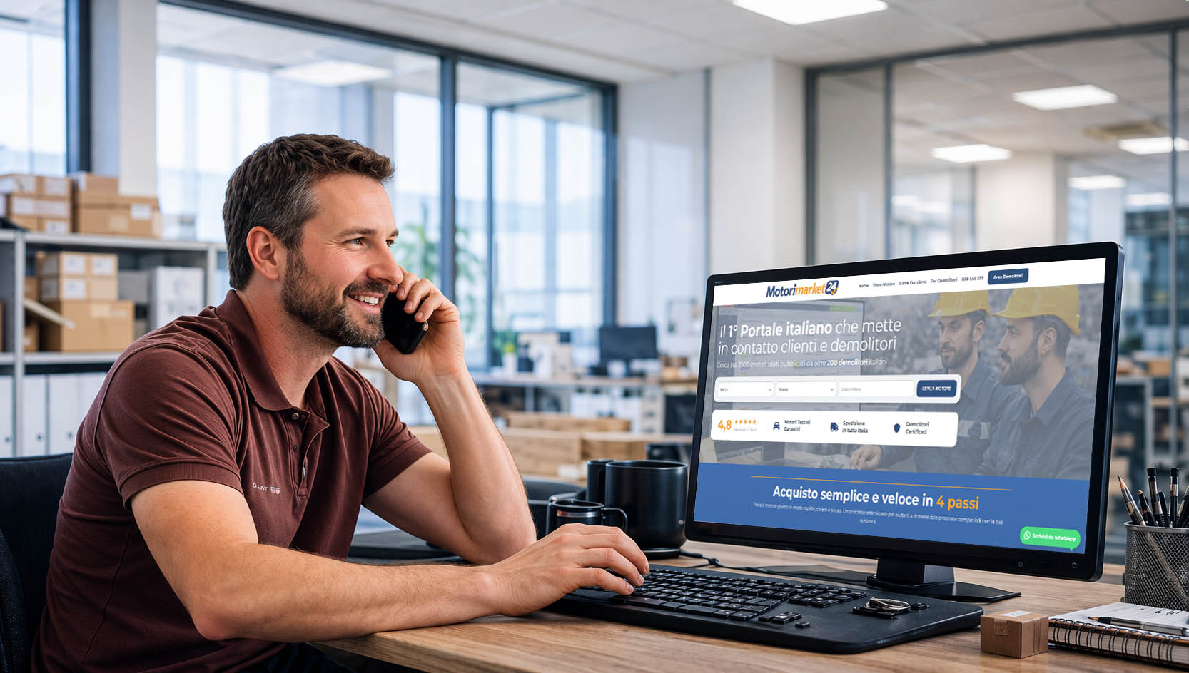 Venditore Motorimarket24 al lavoro